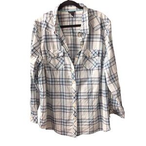 Torrid Blue and White Plaid Shirt size 3